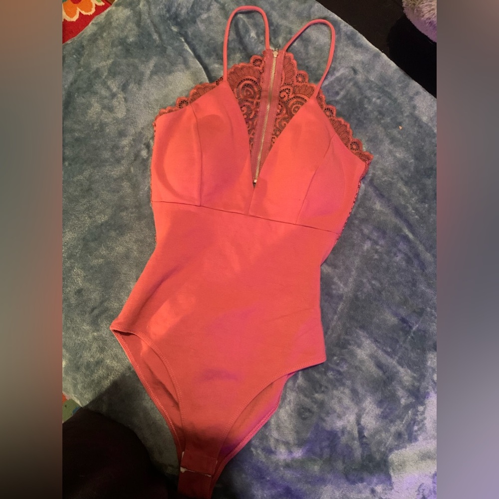 lace open back bodysuit